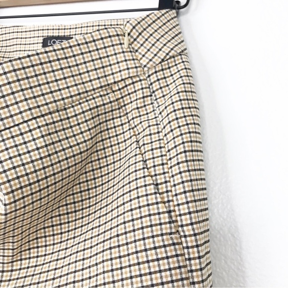 ANN TAYLOR LOFT Plaid Checkered High Rise Wide Leg Crop Pants 8 - Picture 4 of 7